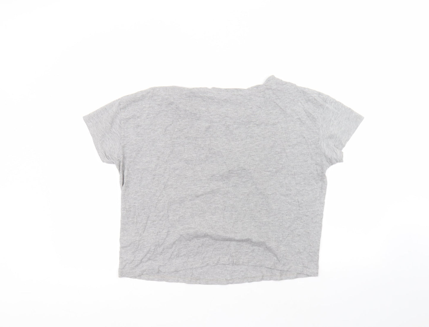 New Look Womens Grey  Cotton Basic T-Shirt Size M Round Neck