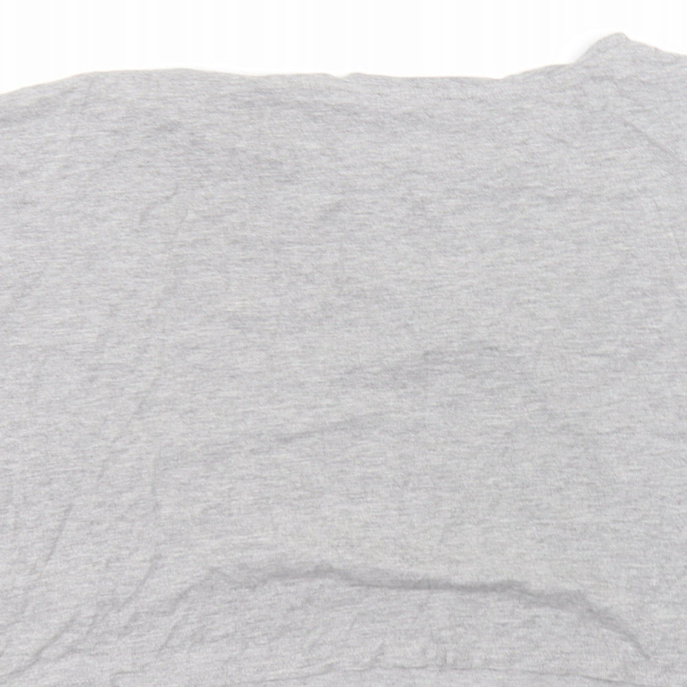 New Look Womens Grey  Cotton Basic T-Shirt Size M Round Neck