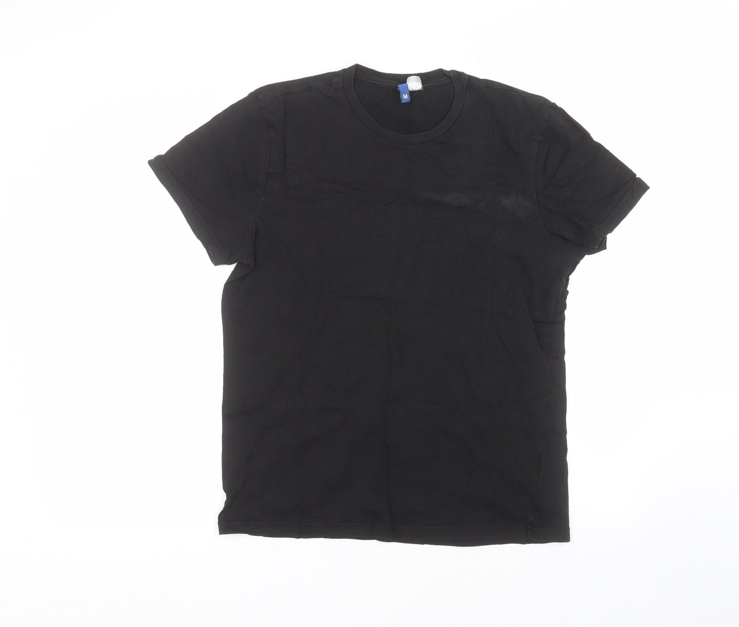H&M Womens Black  Cotton Basic T-Shirt Size M Round Neck
