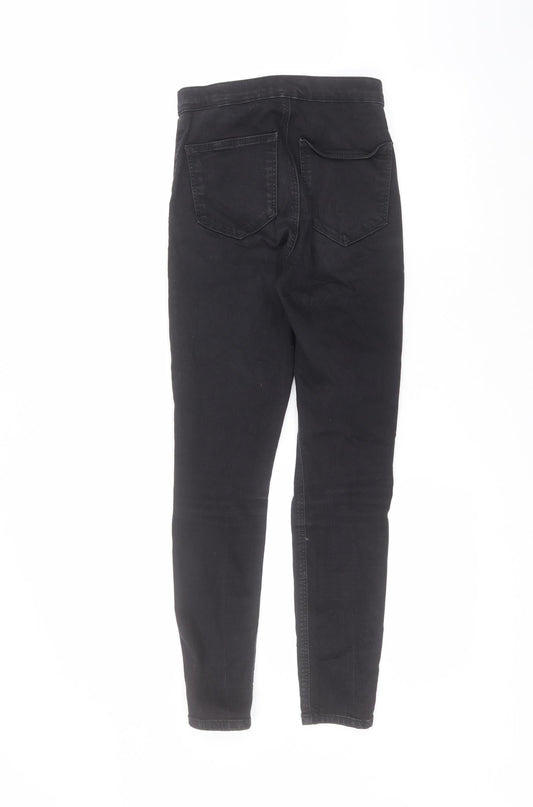 Topshop Womens Black  Cotton Skinny Jeans Size 28 in L30 in Regular