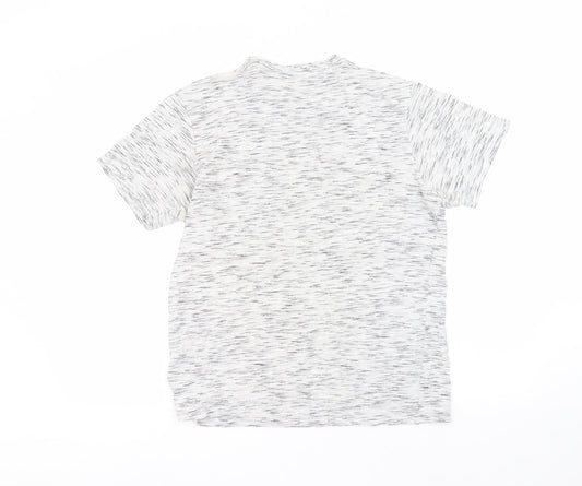 redtag Mens White  Cotton  T-Shirt Size S Round Neck