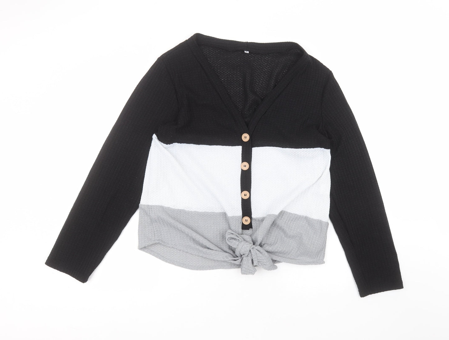 Preworn Womens Black Round Neck  Polyester Pullover Jumper Size XL