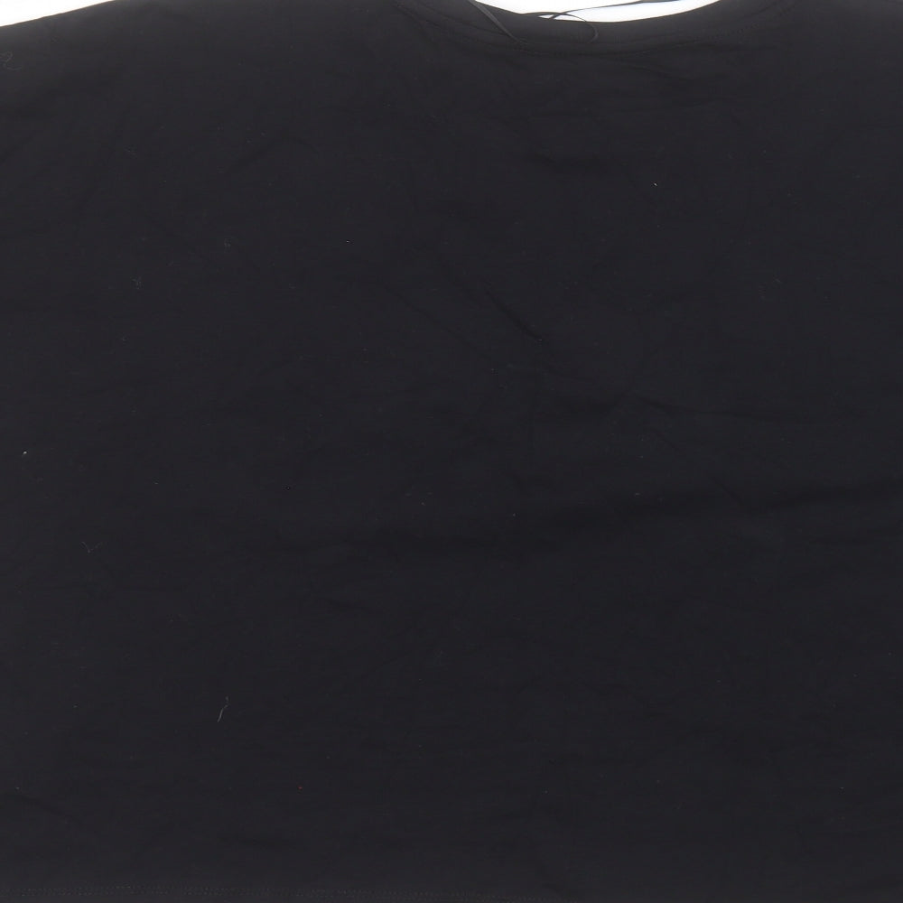 Peacocks Womens Black  Cotton Basic T-Shirt Size 22 Round Neck