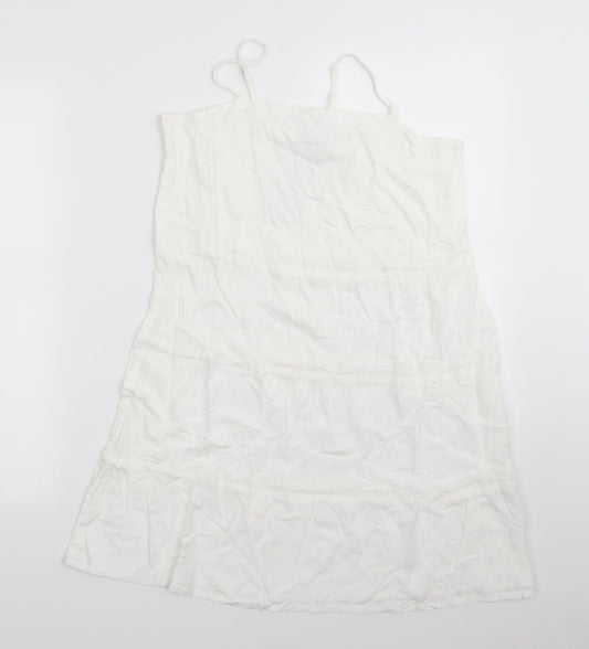 Esmee Womens White  Viscose A-Line  Size 8  Round Neck