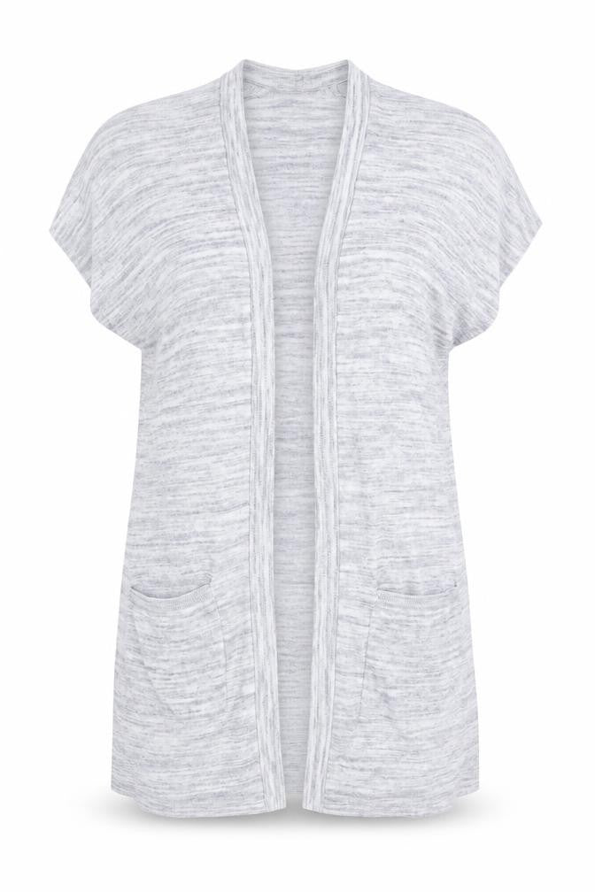 NEXT Womens Blue V-Neck  Cotton Cardigan Jumper Size 6   - Vented Side Hems Longline Cardigan