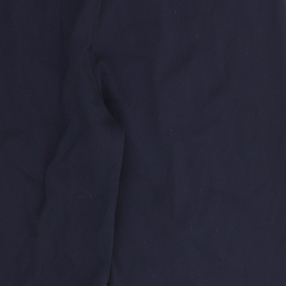 Marks and Spencer Womens Blue  Polyester Trousers  Size 16 L25 in Regular  - Side Elastication