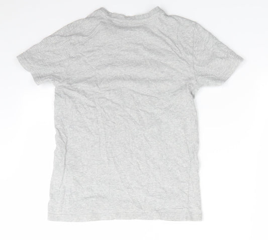NEXT Girls Grey  Cotton Basic T-Shirt Size 10 Years Round Neck  - I'd rather be on line