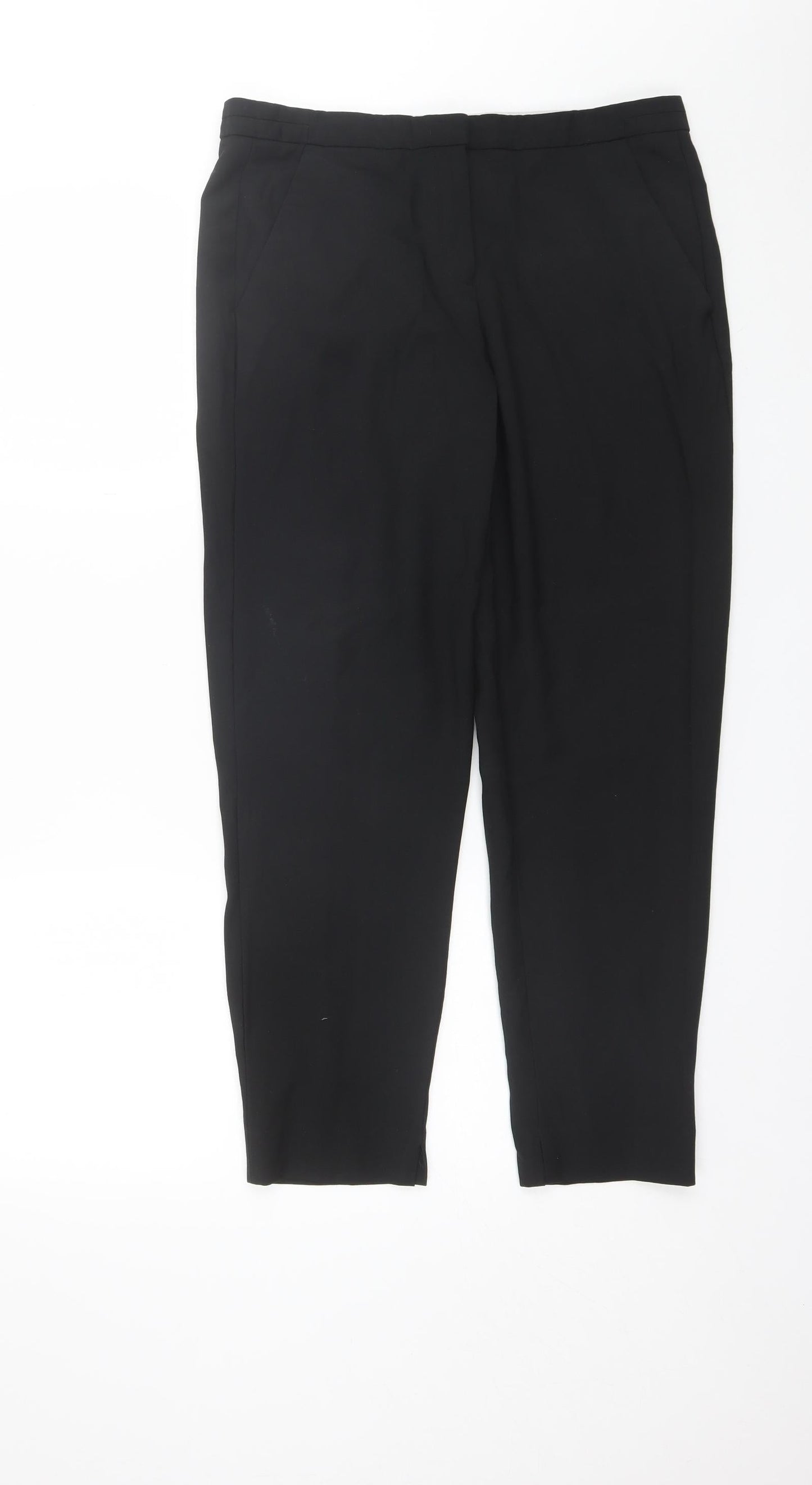 John Lewis Womens Black  Polyester Dress Pants Trousers Size 12 L25 in Regular