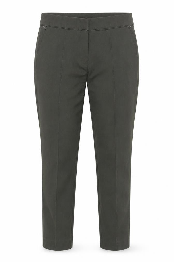 Marks and Spencer Womens Green  Cotton Blend Trousers  Size 30 in L25 in Regular