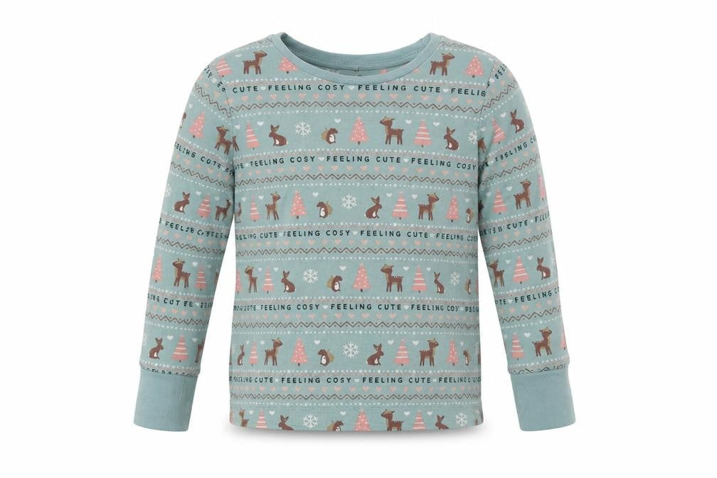 George Girls Green Fair Isle Cotton Top Pyjama Top Size 3-4 Years