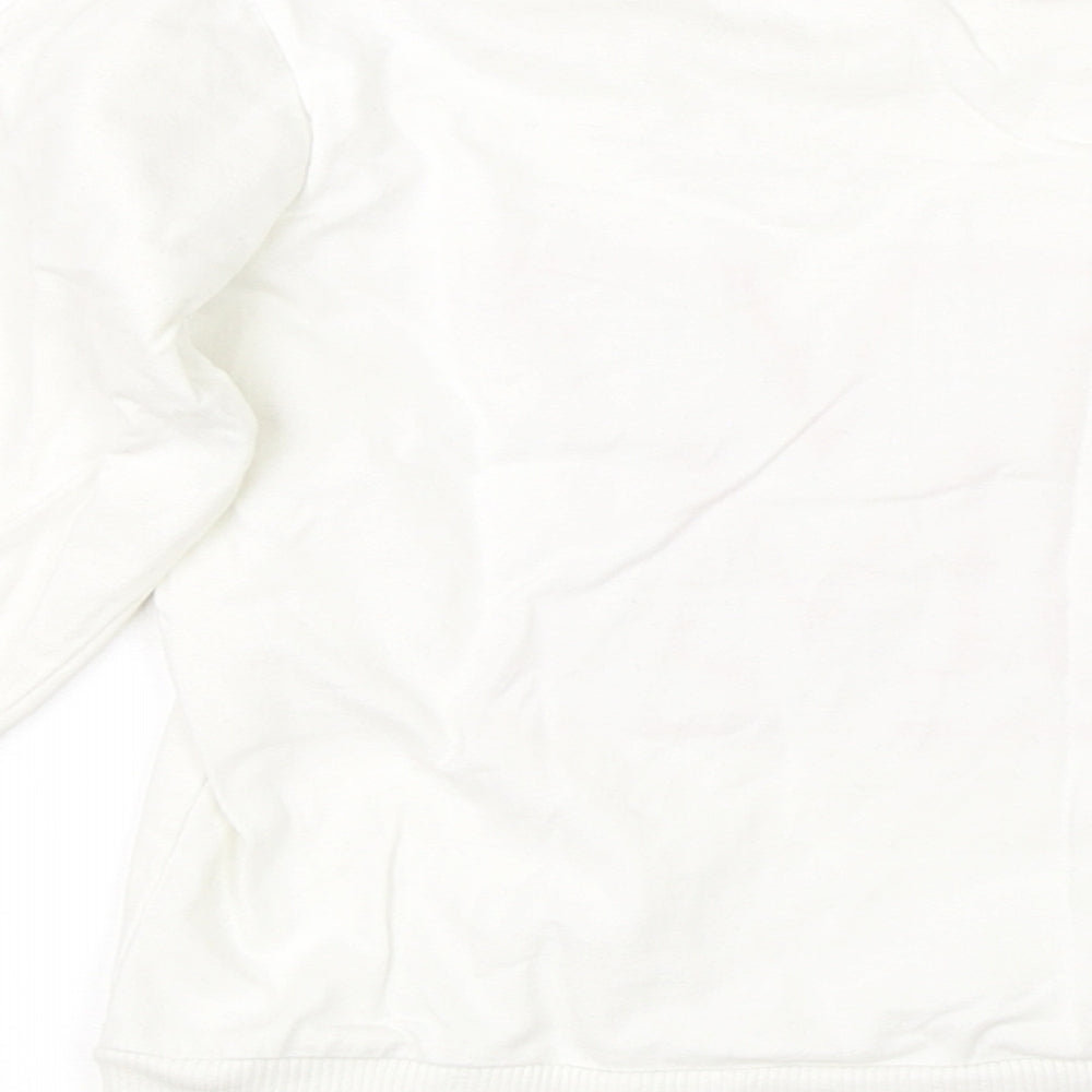 Preworn Boys White Round Neck  Cotton Pullover Jumper Size S