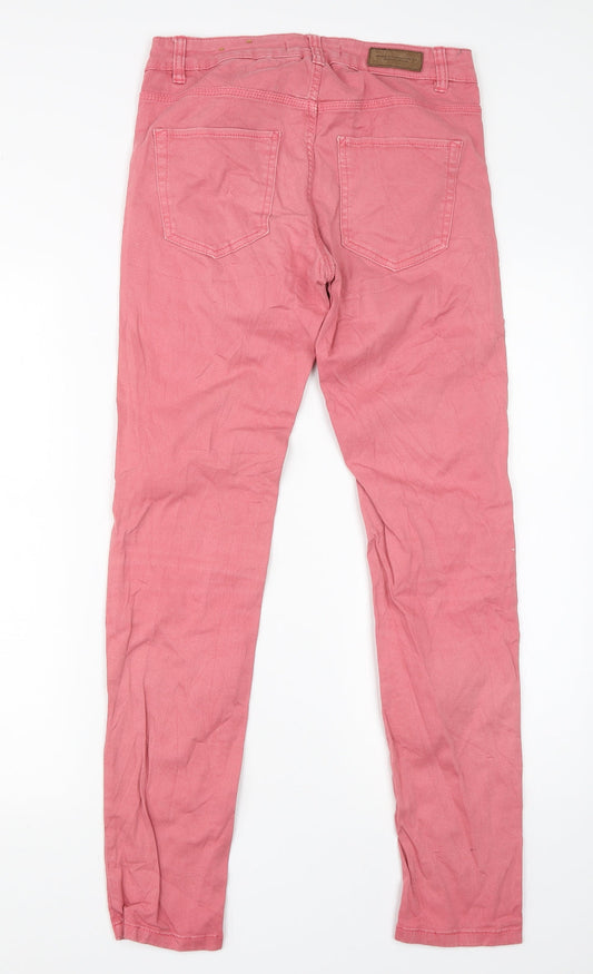 H&M Womens Pink  Cotton Skinny Jeans Size 8 L28 in Regular