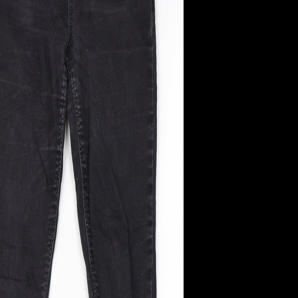 Crop Womens Black  Cotton Skinny Jeans Size 10 L26 in Regular
