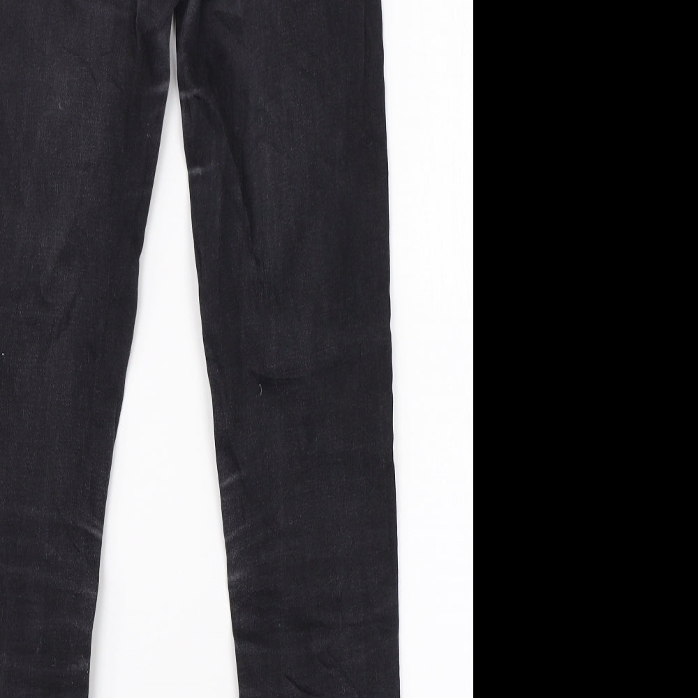 Crop Womens Black  Cotton Skinny Jeans Size 10 L26 in Regular