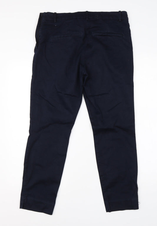 H&M Womens Blue  Cotton Dress Pants Trousers Size 16 L24 in Regular