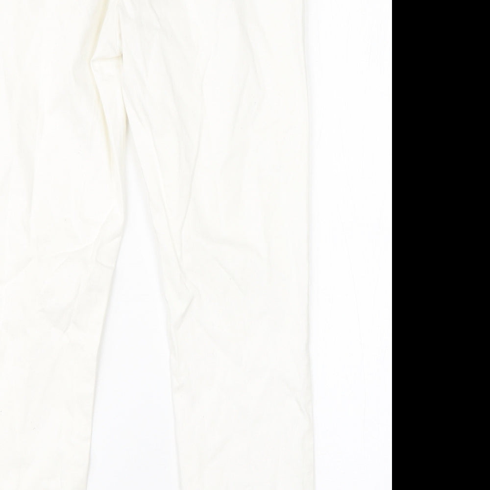 H&M Womens White  Cotton Jegging Jeans Size 12 L26 in Regular