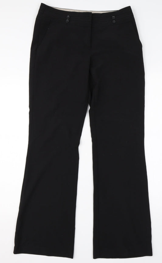 New Look Womens Black  Viscose Dress Pants Trousers Size 10 L30 in Regular