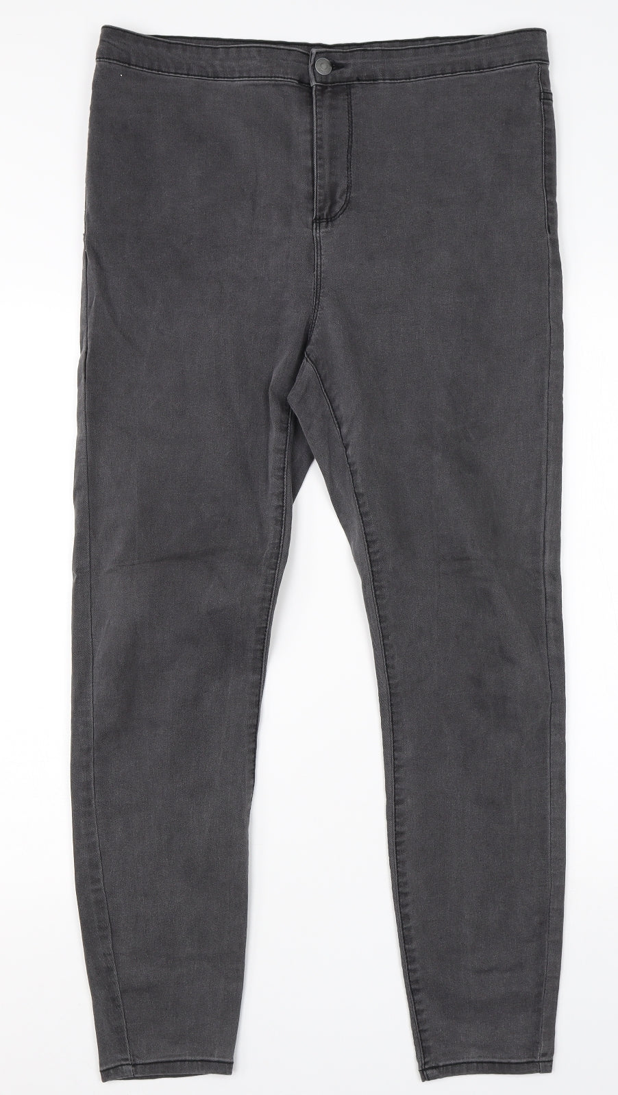 Preworn Womens Grey  Cotton Skinny Jeans Size 35 in L26 in Regular