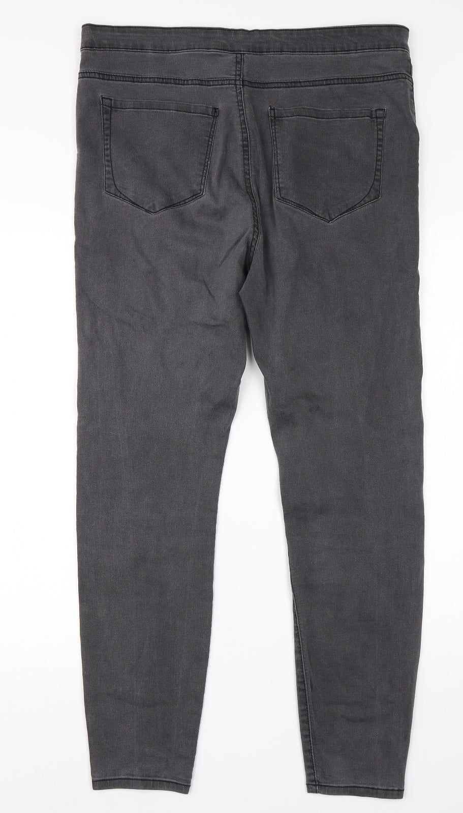 Preworn Womens Grey  Cotton Skinny Jeans Size 35 in L26 in Regular