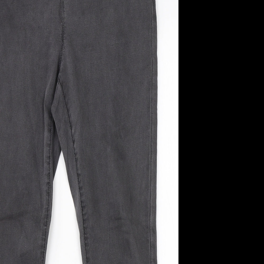 Preworn Womens Grey  Cotton Skinny Jeans Size 35 in L26 in Regular