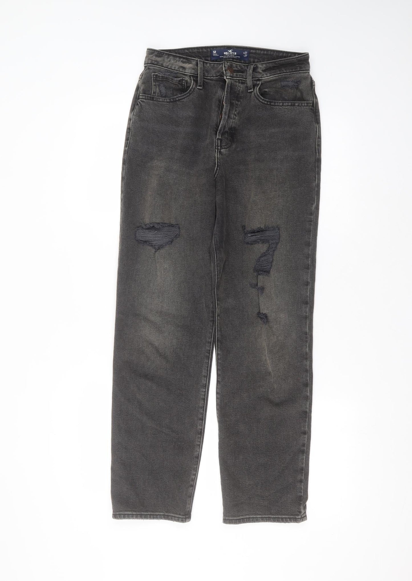 Hollister Mens Black  Cotton Straight Jeans Size 27 in L27 in Regular