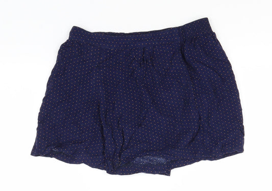 Papaya Womens Blue Polka Dot Viscose A-Line Skirt Size 8