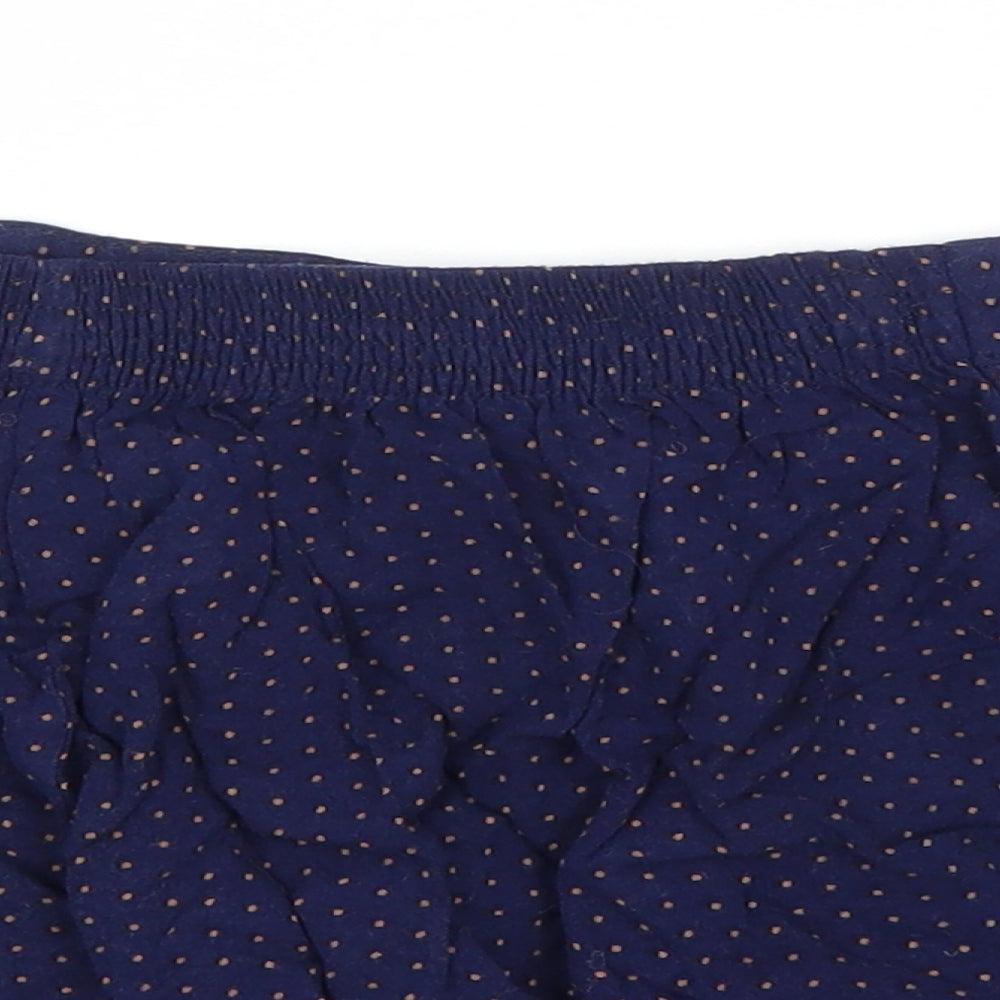 Papaya Womens Blue Polka Dot Viscose A-Line Skirt Size 8