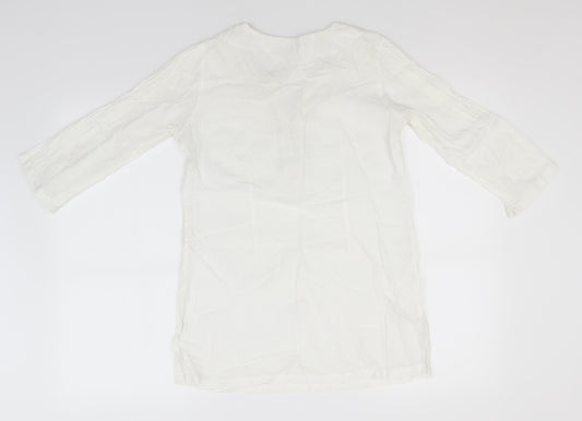 BiBA Womens White   Basic Blouse Size 6 Round Neck