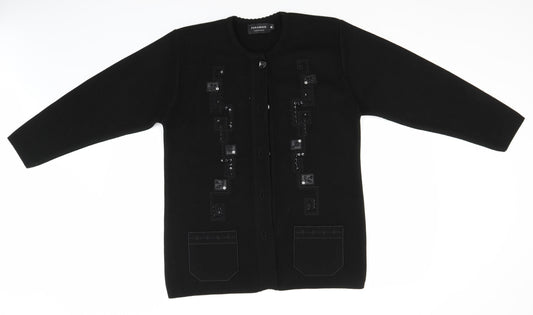 Paramor Womens Black   Overcoat Coatigan Size M