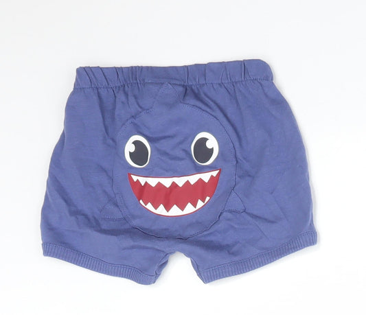 United Colors of Benetton Boys Blue  Cotton Cropped Trousers Size 6-9 Months   - SHARK
