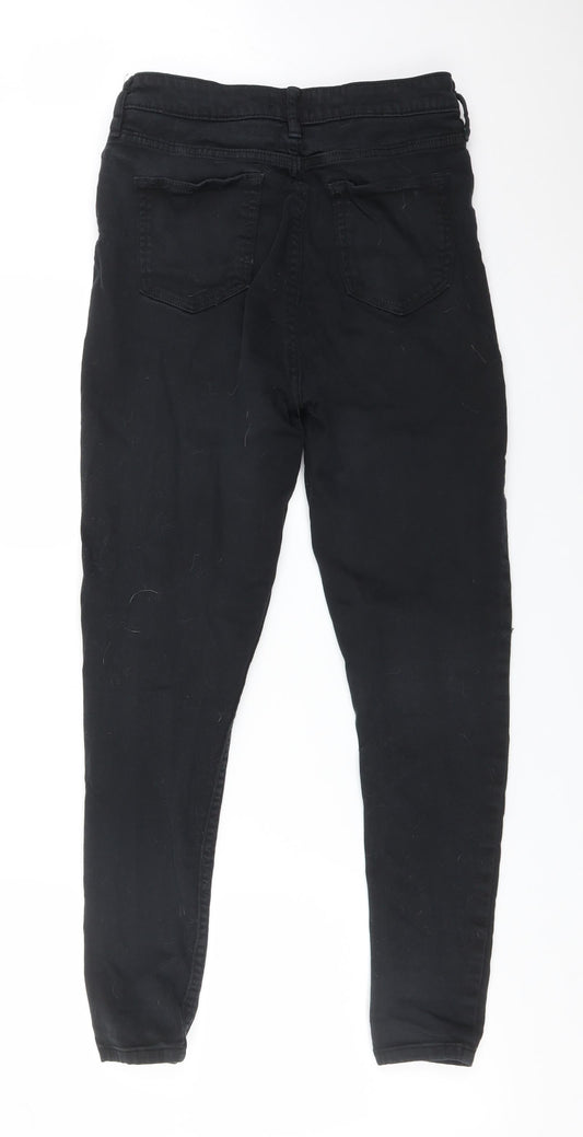 F&F Womens Black  Cotton Skinny Jeans Size 10 L27 in Regular