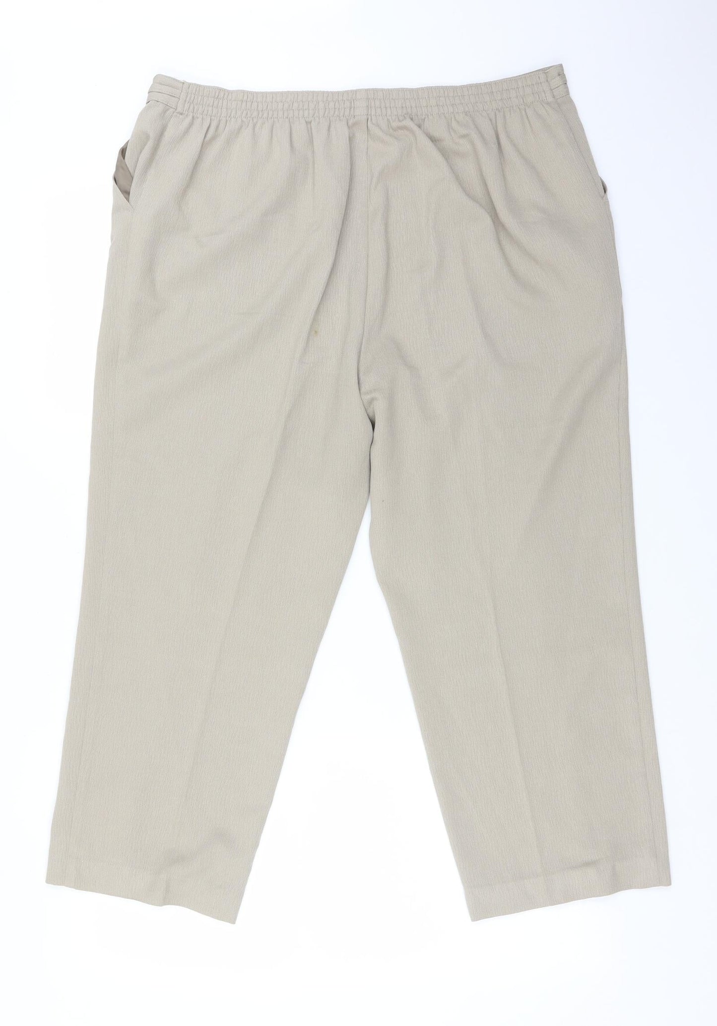 M&S Womens Beige  Polyester Trousers  Size 16 L24 in Regular