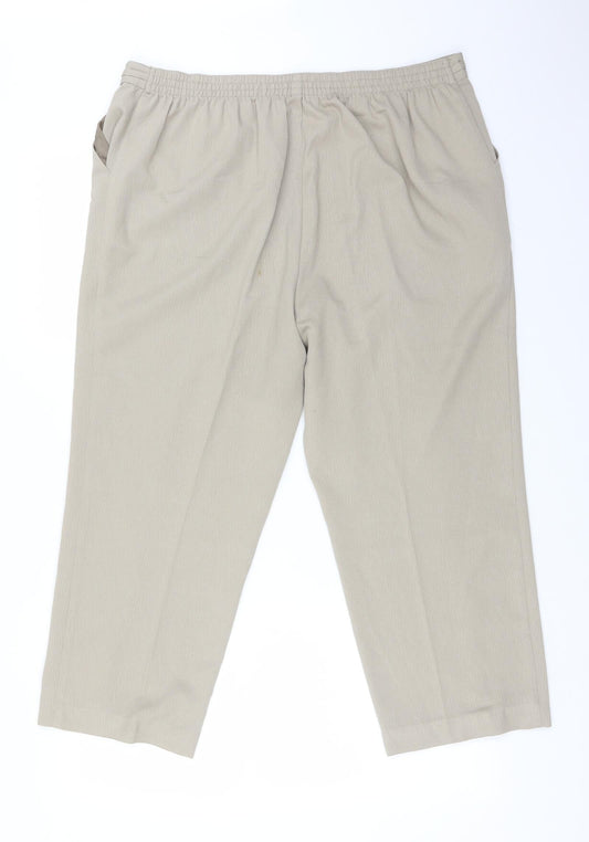 M&S Womens Beige  Polyester Trousers  Size 16 L24 in Regular