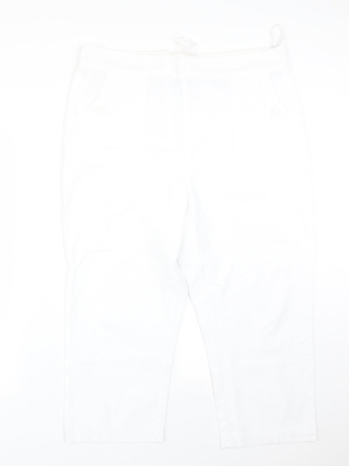 ISLE Womens White  Cotton Trousers  Size 16 L21 in Regular