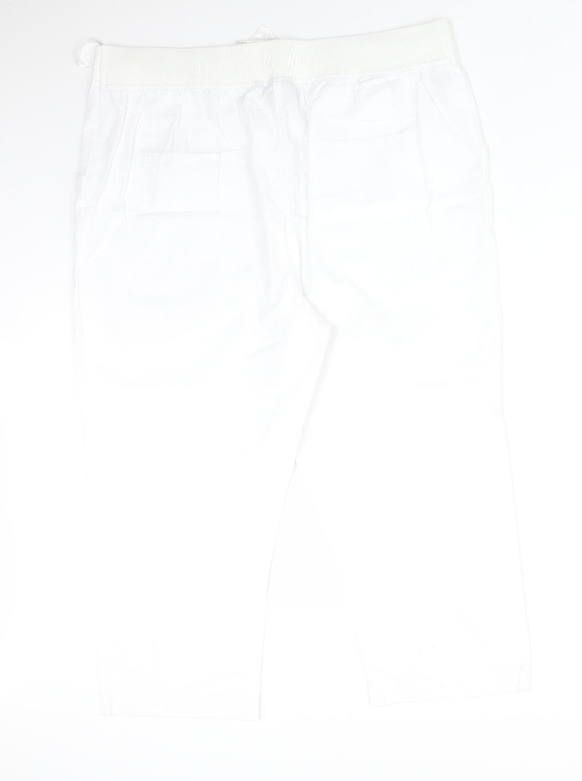 ISLE Womens White  Cotton Trousers  Size 16 L21 in Regular