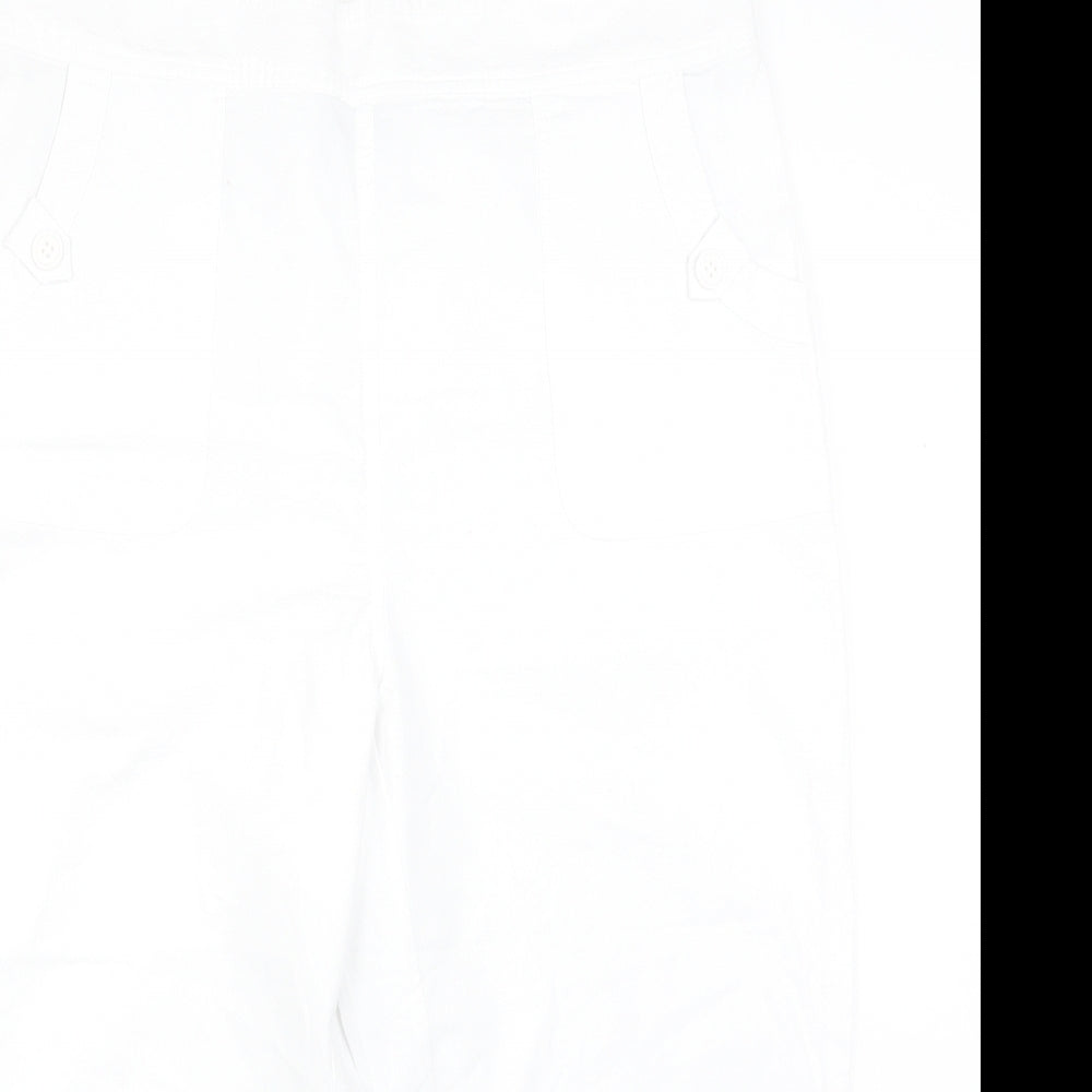 ISLE Womens White  Cotton Trousers  Size 16 L21 in Regular