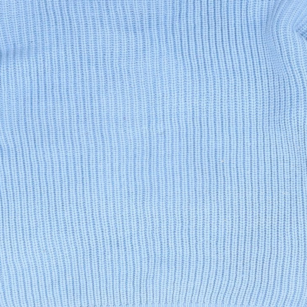 Dorothy Perkins Womens Blue Mock Neck  Acrylic Pullover Jumper Size 8