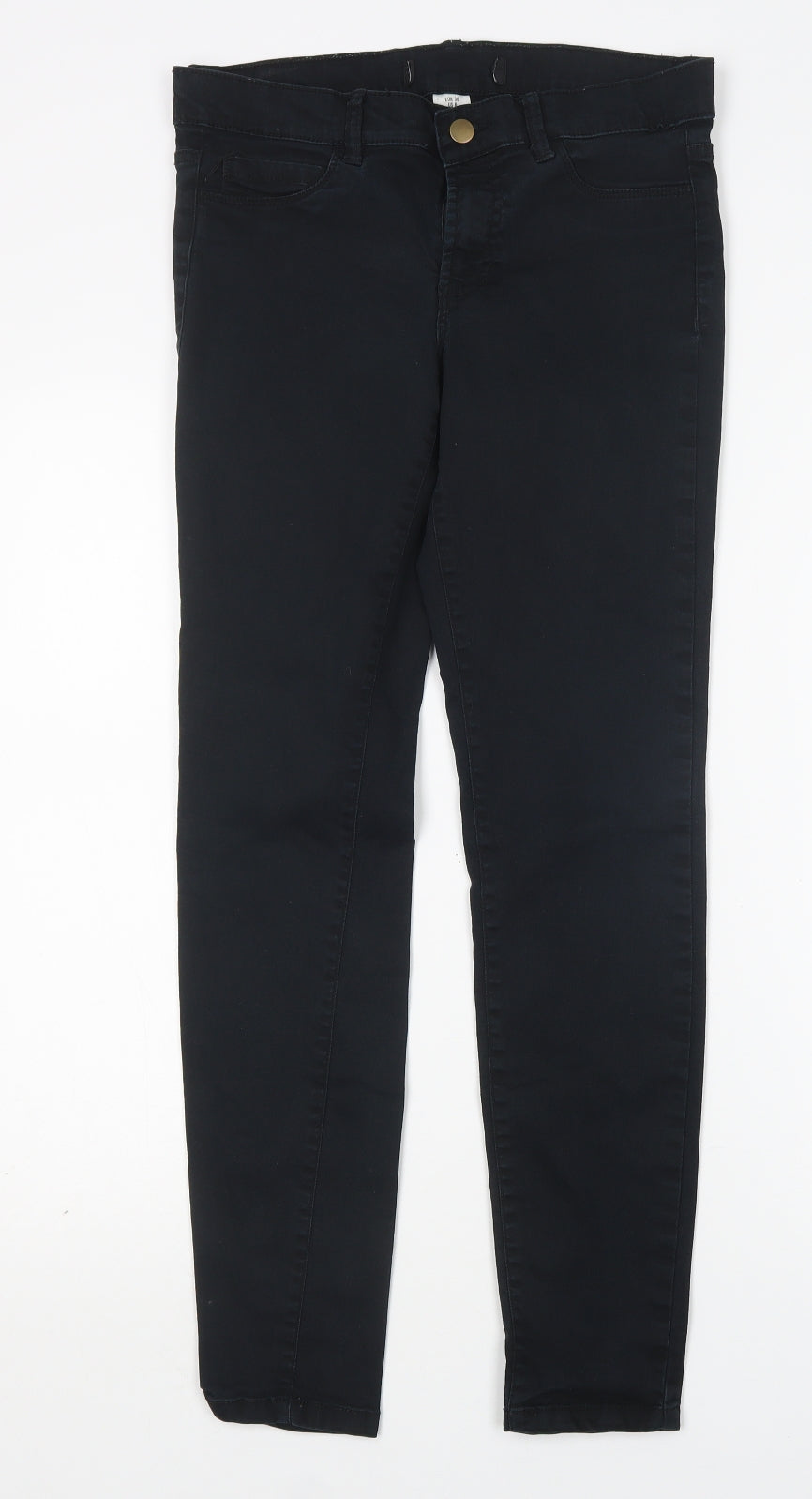 H&M Womens Black  Cotton Skinny Jeans Size 8 L29 in Regular