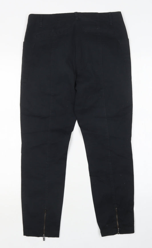 Studio W Womens Black  Cotton Chino Trousers Size 10 L27 in Regular