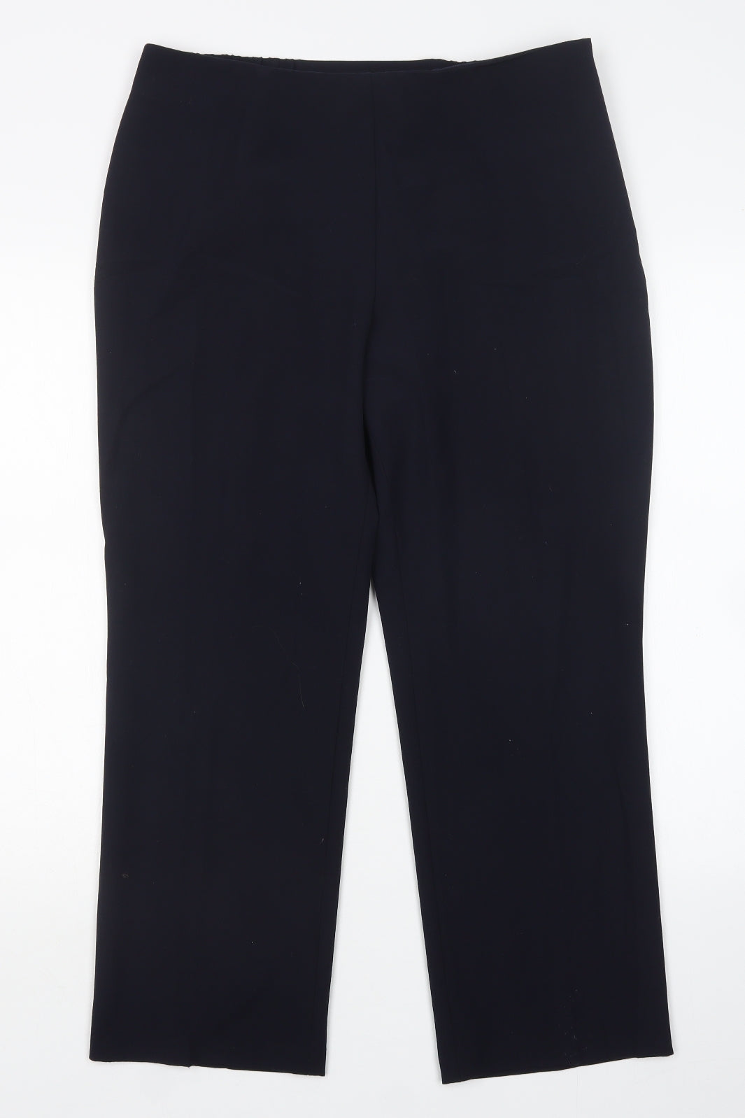 M&S Womens Blue  Polyester Trousers  Size 14 L27 in Regular