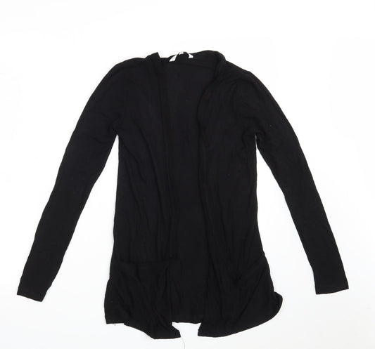 New Look Womens Black V-Neck  Viscose Wrap Jumper Size 8