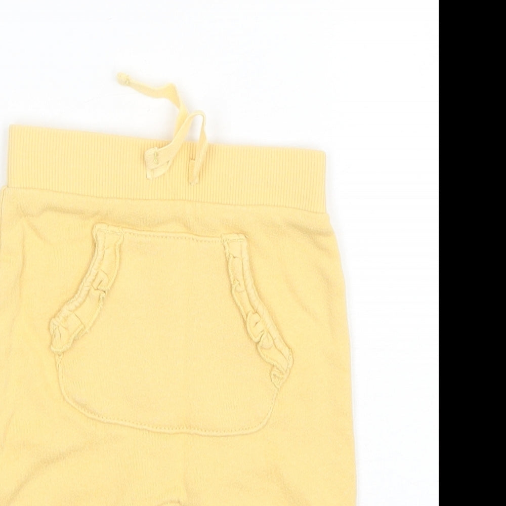 George Baby Yellow  Cotton Jogger Trousers Size 6-9 Months