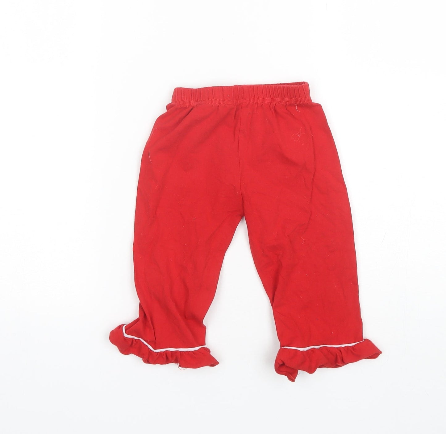 Preworn Girls Red  Cotton Blend Bloomer Trousers Size 2 Years  Regular