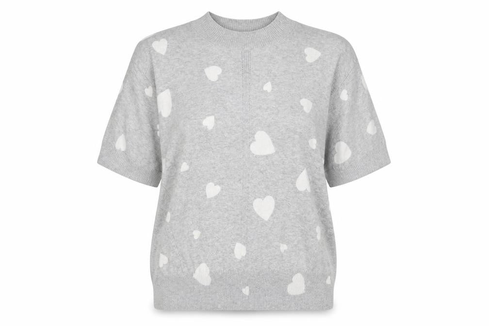 Marks and Spencer Womens Grey  Cotton Basic T-Shirt Size S High Neck