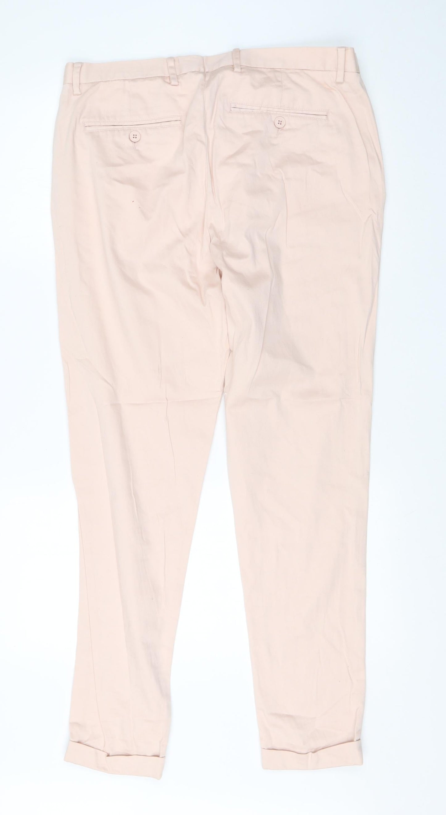 ASOS Womens Pink  Cotton Dress Pants Trousers Size 32 in L28 in Regular