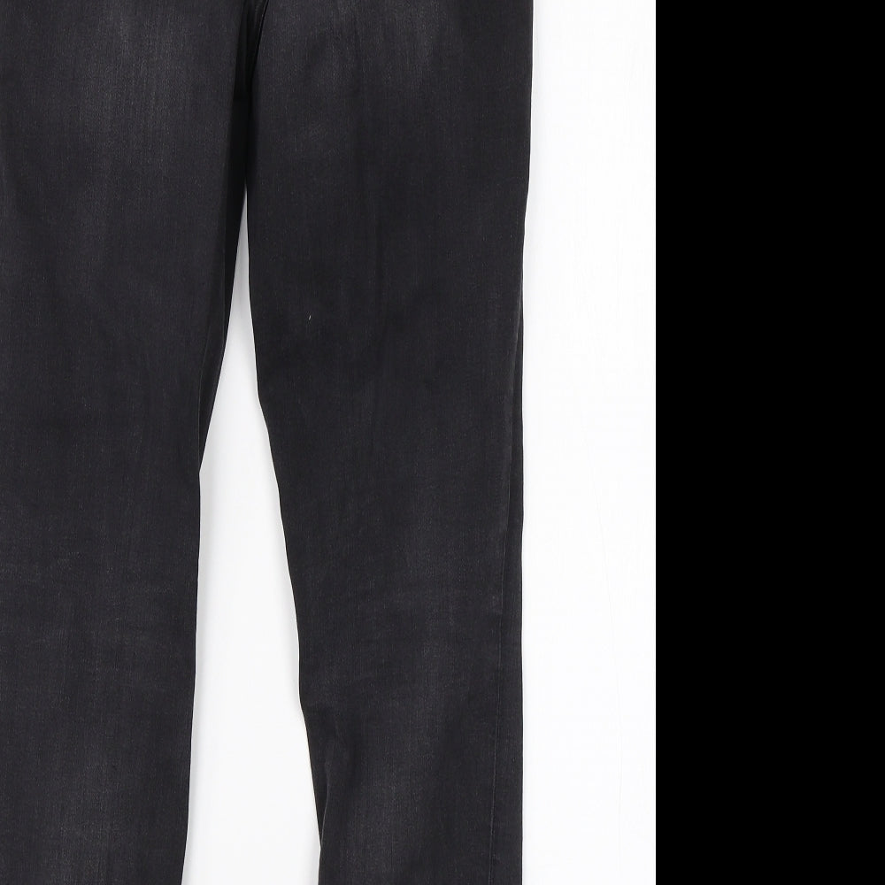 Preworn Womens Black  Cotton Skinny Jeans Size 6 L26 in Regular