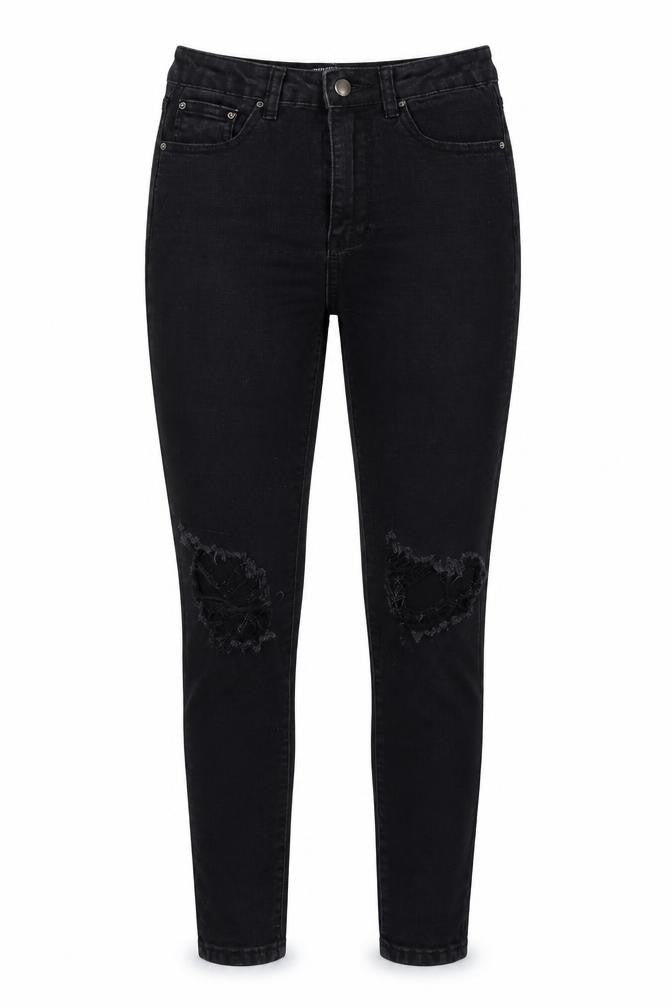 Pretty Little Thing Womens Black  Cotton Skinny Jeans Size 8 L26 in Regular