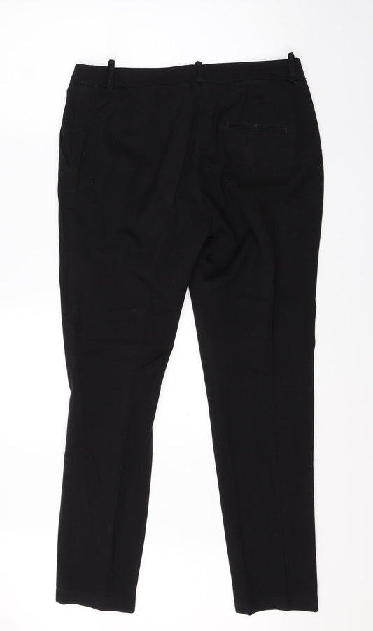 H&M Womens Black  Viscose Dress Pants Trousers Size 10 L28 in Regular