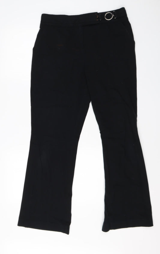 Per Una Womens Black  Viscose Dress Pants Trousers Size 10 L26 in Regular