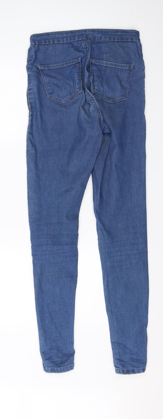 Miss Selfridge Womens Blue  Cotton Skinny Jeans Size 8 L28 in Regular